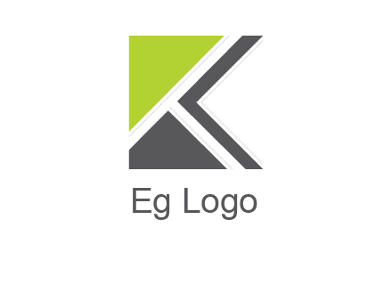 abstract shapes forming negative spacing letter K