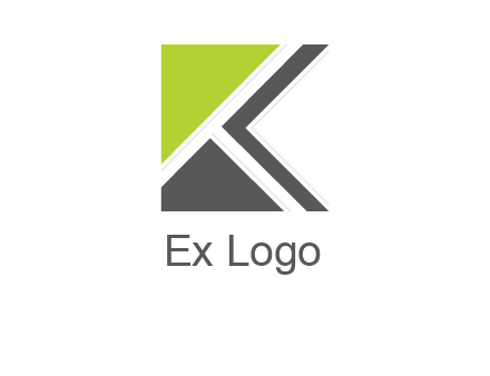 abstract shapes forming negative spacing letter K
