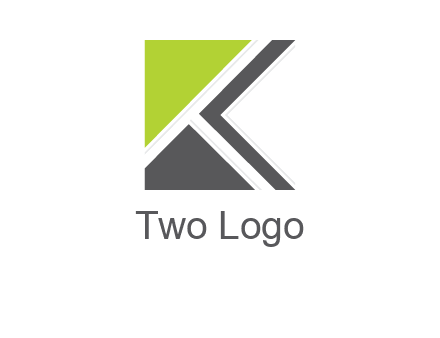 abstract shapes forming negative spacing letter K