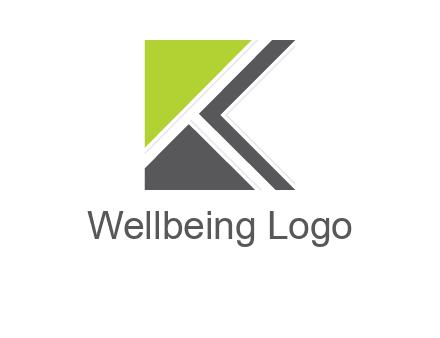 abstract shapes forming negative spacing letter K
