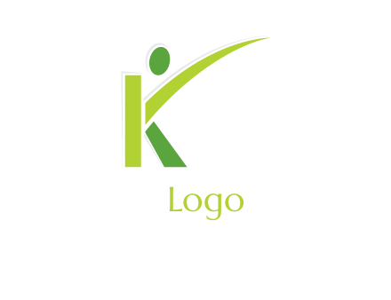 abstract person incorporated with letter k logo