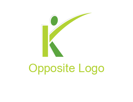 abstract person incorporated with letter k logo