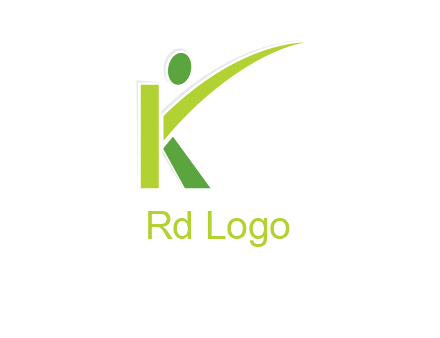 abstract person incorporated with letter k logo