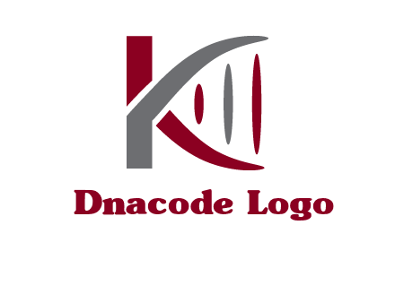 DNA incorporate with letter k logo
