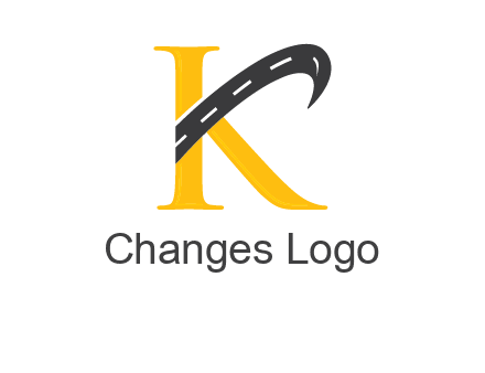 letter k with the road logo