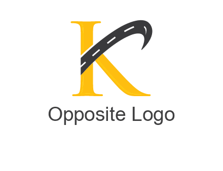 letter k with the road logo
