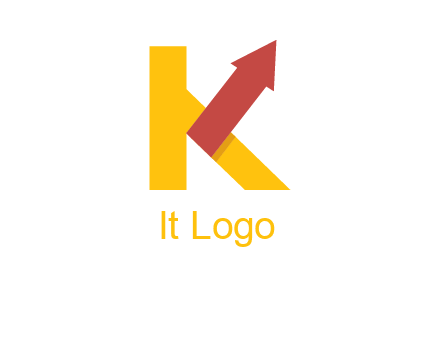 Letter k with arrow up logo
