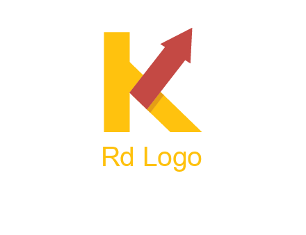 Letter k with arrow up logo