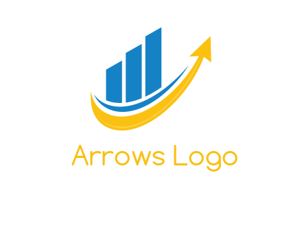 Arrow moving up with fiance bars logo