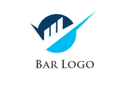 bars showing business profit showed by an arrow logo