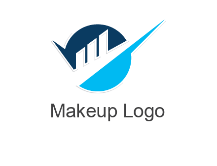 bars showing business profit showed by an arrow logo