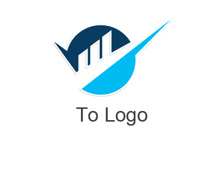 bars showing business profit showed by an arrow logo
