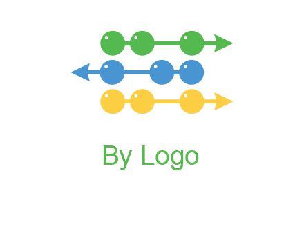beads showing rise and fall of business logo