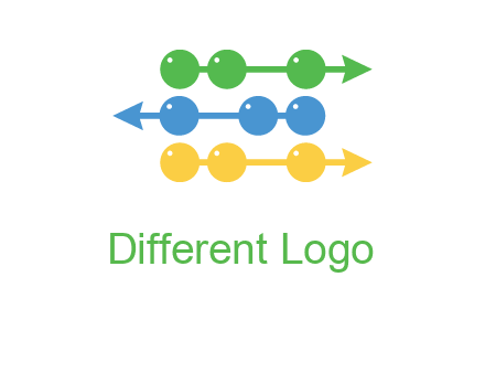 beads showing rise and fall of business logo