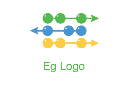beads showing rise and fall of business logo