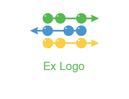 beads showing rise and fall of business logo