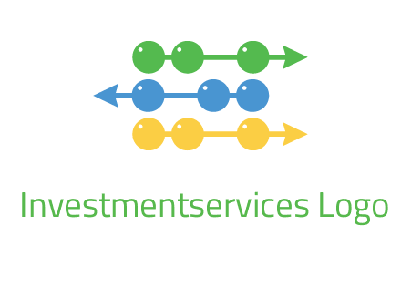 beads showing rise and fall of business logo