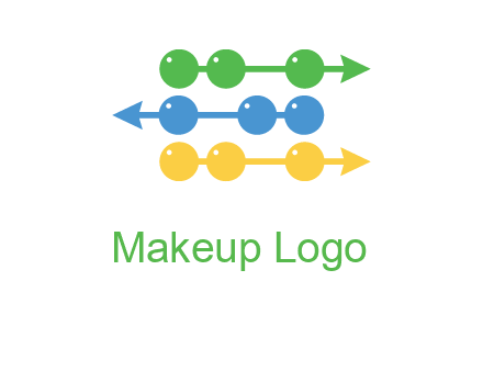 beads showing rise and fall of business logo