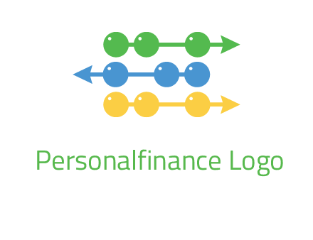 beads showing rise and fall of business logo