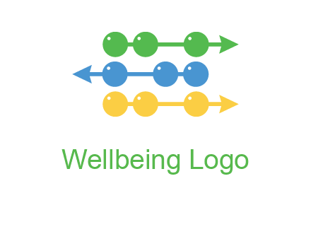 beads showing rise and fall of business logo