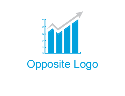 bars showing business profit showed by an arrow  logo
