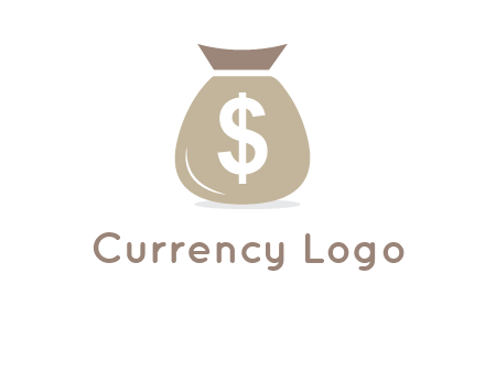 dollar sign on money bag showing wallet logo