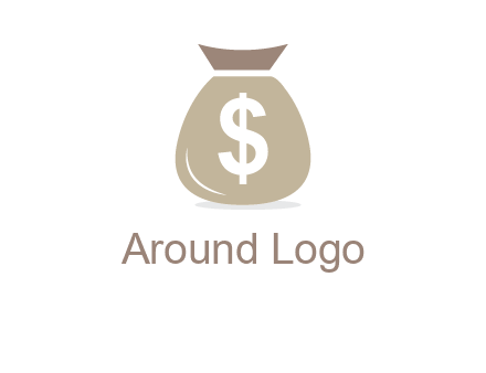 dollar sign on money bag showing wallet logo