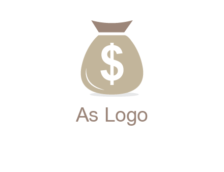 dollar sign on money bag showing wallet logo