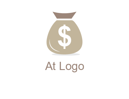 dollar sign on money bag showing wallet logo