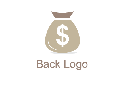 dollar sign on money bag showing wallet logo