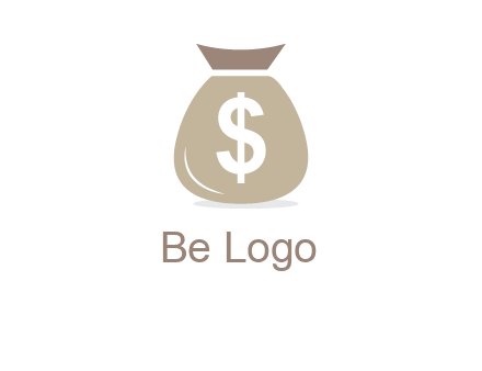 dollar sign on money bag showing wallet logo