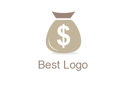 dollar sign on money bag showing wallet logo
