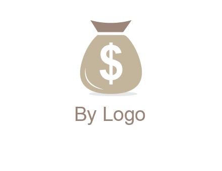 dollar sign on money bag showing wallet logo