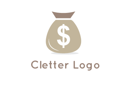 dollar sign on money bag showing wallet logo