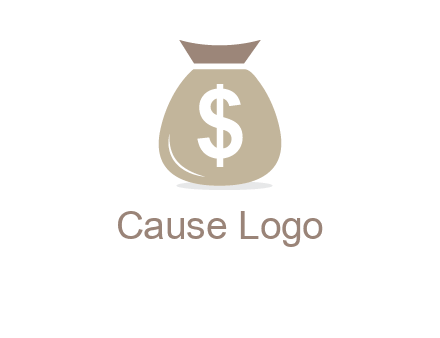 dollar sign on money bag showing wallet logo