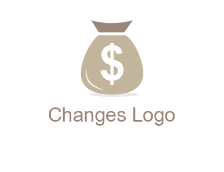 dollar sign on money bag showing wallet logo