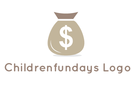 dollar sign on money bag showing wallet logo