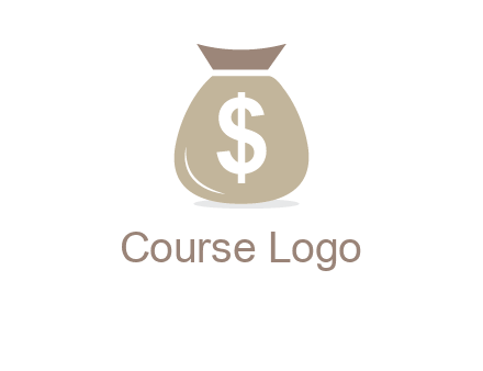 dollar sign on money bag showing wallet logo
