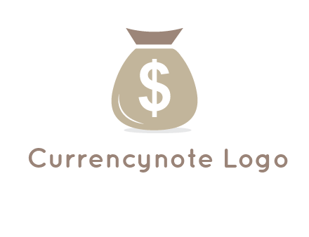 dollar sign on money bag showing wallet logo