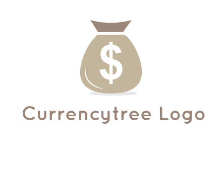 dollar sign on money bag showing wallet logo