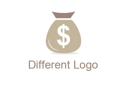 dollar sign on money bag showing wallet logo