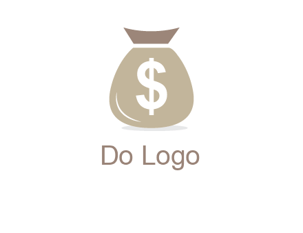 dollar sign on money bag showing wallet logo
