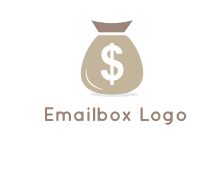 dollar sign on money bag showing wallet logo