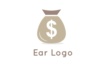 dollar sign on money bag showing wallet logo