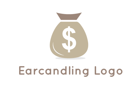 dollar sign on money bag showing wallet logo