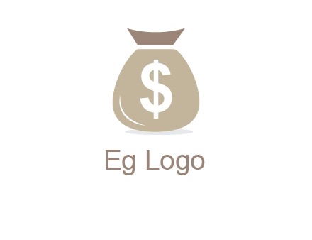 dollar sign on money bag showing wallet logo