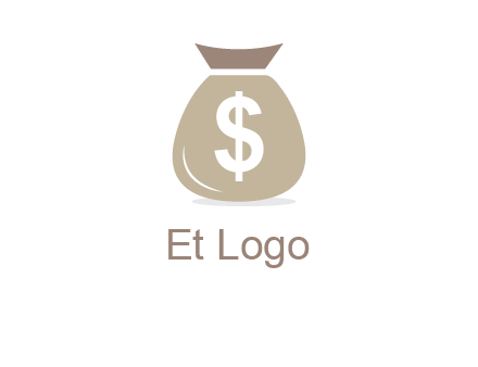 dollar sign on money bag showing wallet logo