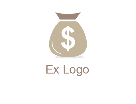 dollar sign on money bag showing wallet logo