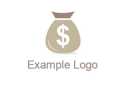 dollar sign on money bag showing wallet logo