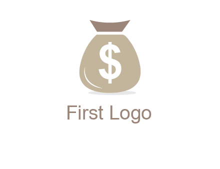 dollar sign on money bag showing wallet logo